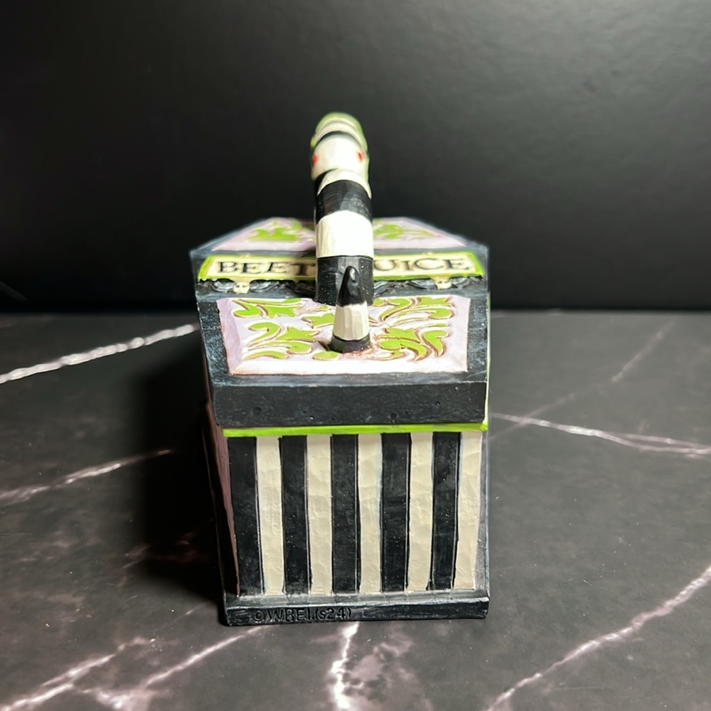 Jim Shore BeetleJuice Black and White Accent Decor Box - Picture 5 of 8